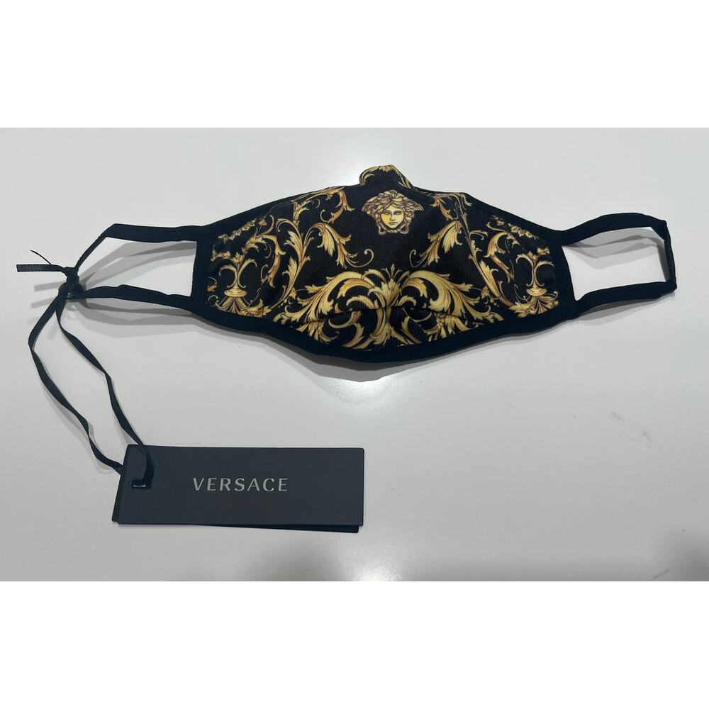 8-98 VERSACE Facemask Barocco Black/Gold One Size